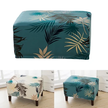 

Seat Removable Protective Decoration Soft Leaves Printed Elastic Polyester Home Dustproof Chair Cover Bar Square Stool Anti Slip