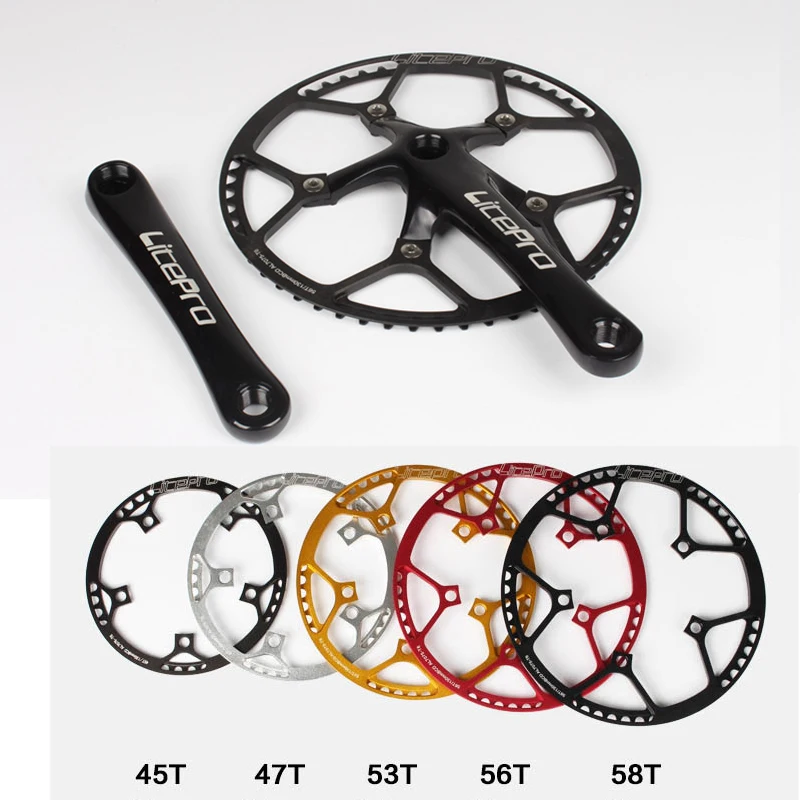 Цепное кольцо Litepro с кренксетом Lntegrated Single 130BCD 45T 47T 53T 56T 58T A7075 De aleation BMX Plato Plegable Para