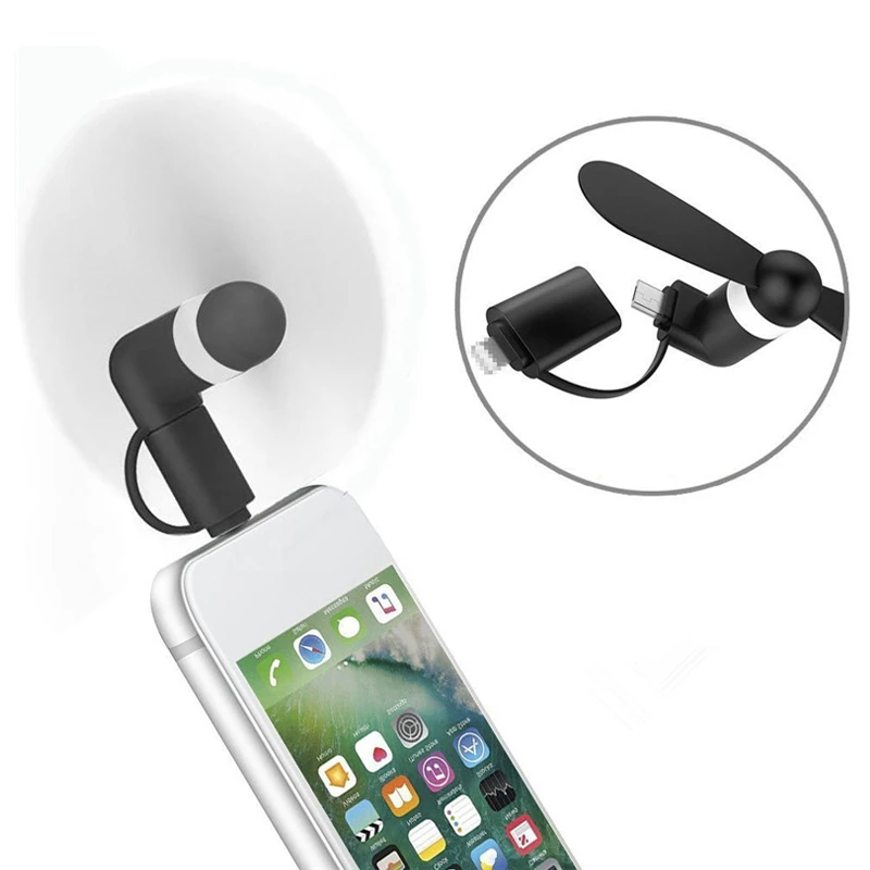 2in1 Micro USB e Iphone Ventilatore Smartphone Mini OTG Android Mobile Cool