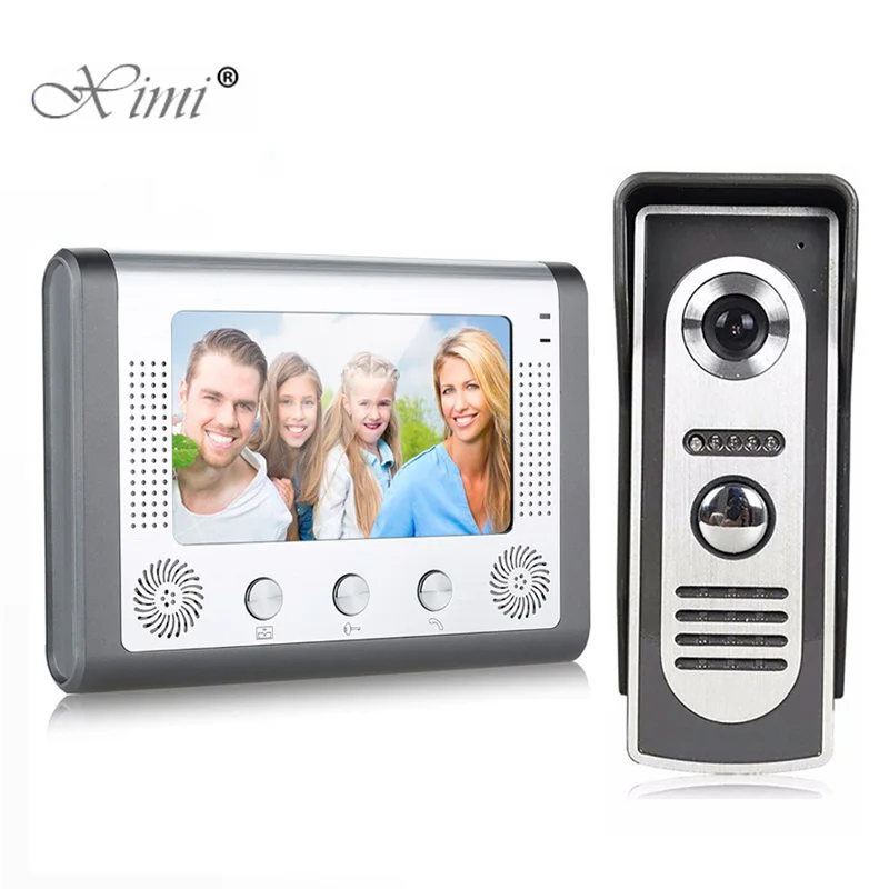 

7'' TFT LCD Wired Video Door Phone Visual Video Intercom Speakerphone Intercom System With Waterproof Outdoor IR Camera