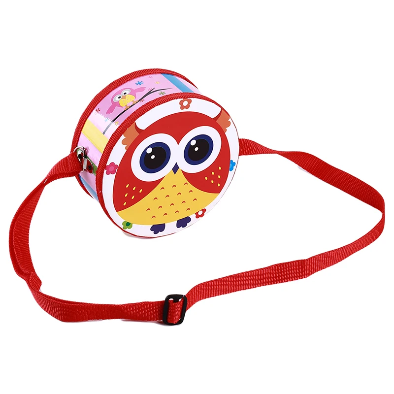 Wooden Baby Cartoon Hand Double-sided Drum Puzzle Educational Toys Musical Educational Toy Instrument For Gift