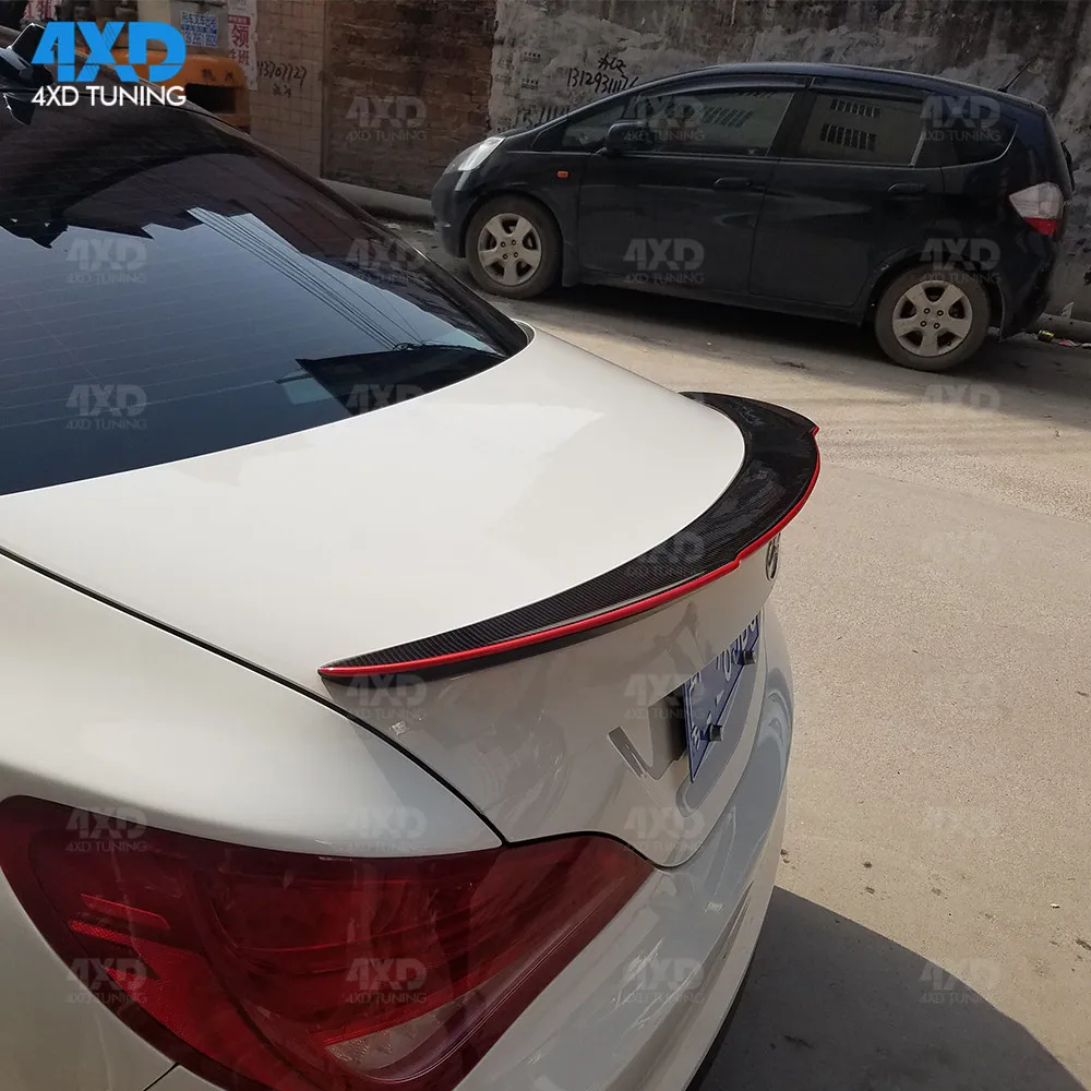 For Mercedes CLA AMG C117 Rear Spoiler Wing with red line FD Style 2013 2014 2015 W117 Carbon Fiber Trunk Spoiler