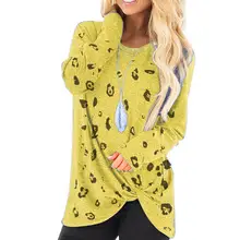 Футболки с принтом и круглым вырезом, женская Свободная Женская рубашка с длинными рукавами, Милая женская одежда для девочек