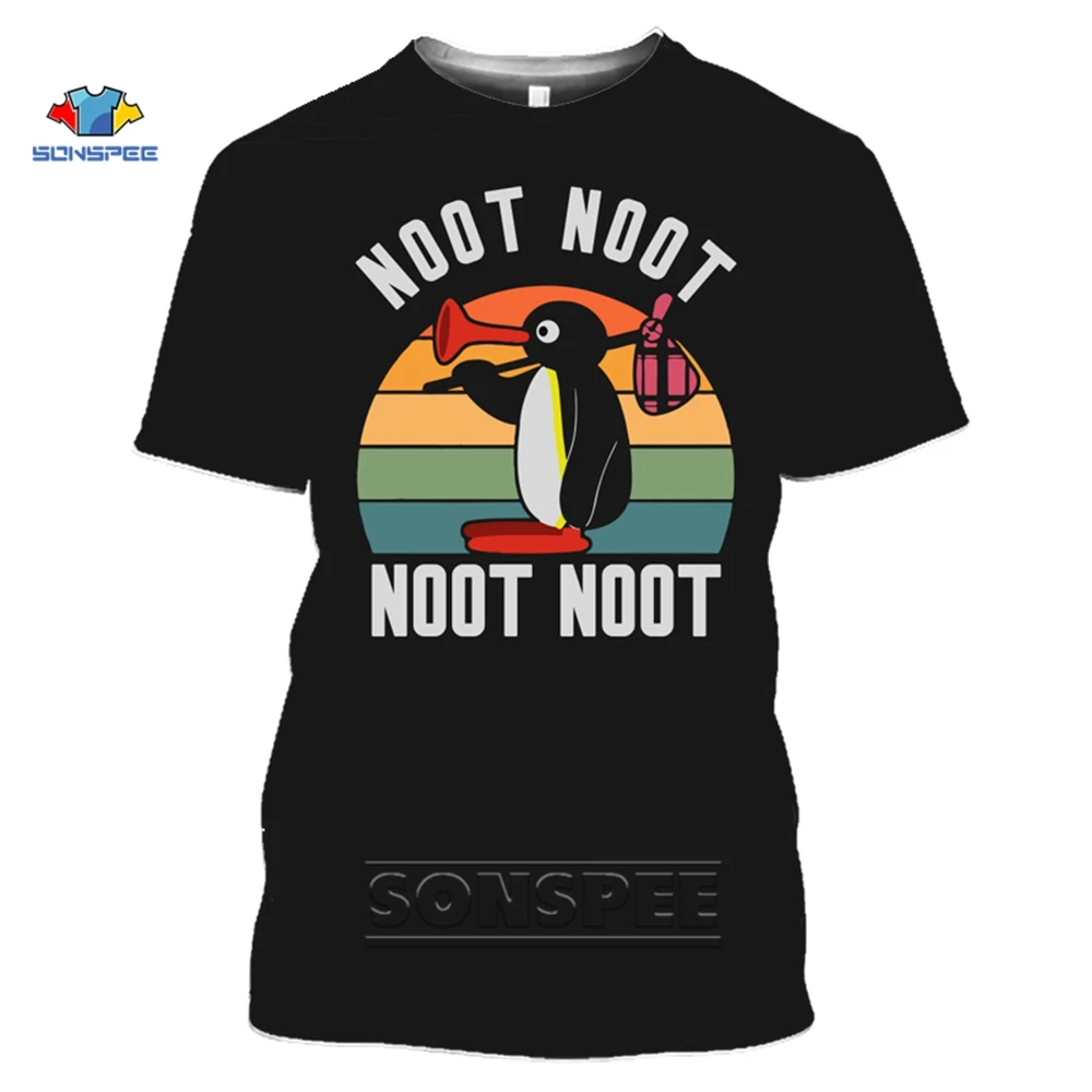 SONSPEE Новинка Noot Pingu Футболка 3D печать мультфильм Пингвин логотип мем Смешные