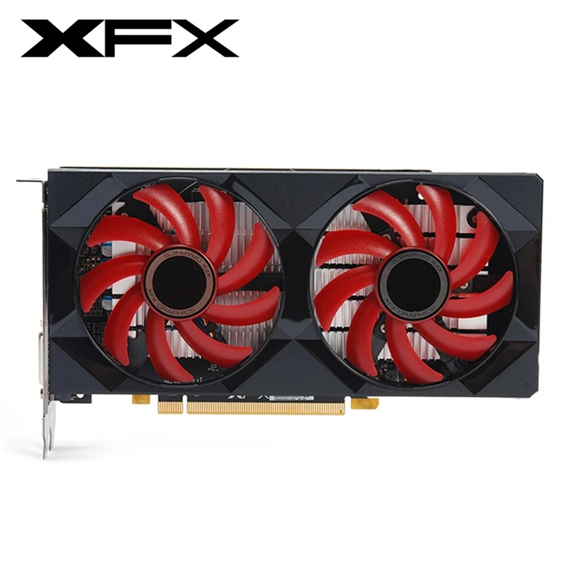 Видеокарты XFX RX 560 4 Гб видеокарты GPU AMD Radeon RX 560D RX560 RX560d графический экран карты настольный компьютер Видеоигры карта не майнит