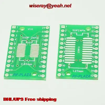 

DHL/EMS 300pcs SOP24 0.65mm SSOP24 1.27mm 4~24P to DIP24 2.54mm IC PCB Adapter Converter-PCB Connector-A6