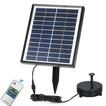

12V 5W Solar Power Brushless Water Pump Built-in Storage Battery Remote Control Submersible LED Pump Fountain for Garden Pond