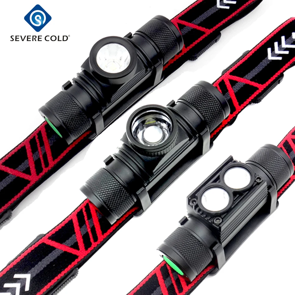 

Severe Cold LED Mini Headlamp XML Headlight High Power Head Lamp USB Rechargeable 18650 Hunting Fishing Camping Headlamp