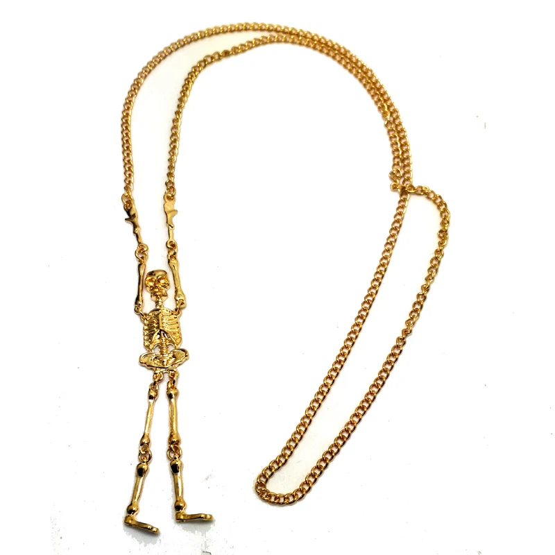 Fashion Punk Pendant Chain Necklace For Women & Men Male Rock Gothic Skull & Skeleton Punk Halloween Party Gift Jewelry