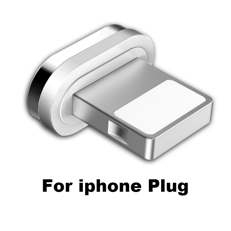 Only Plug For iphone Магнитный usb кабель для зарядки 90 градусов 3 а быстрый для iphone 8 pin/Micro USB/type C быстрое зарядное устройство для samsung Android Phone шнур для передачи данных - Цвет: Only Plug For iphone