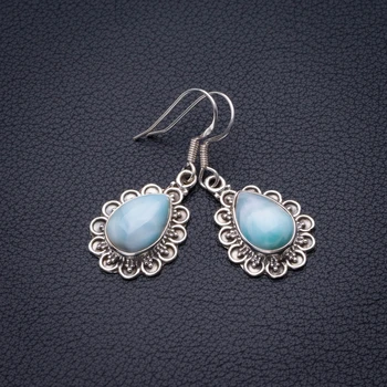 

Natural Caribbean Larimar Handmade 925 Sterling Silver Pendant 1.5" D3215