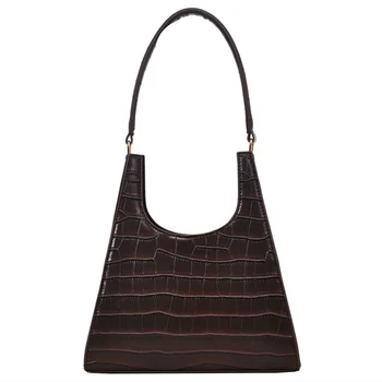 

Retro Designer Shoulder Bags for Women New Luxury Quality Stone Pattern Female Handbag Solid Color Ladies' Elegant Crossbody Bag