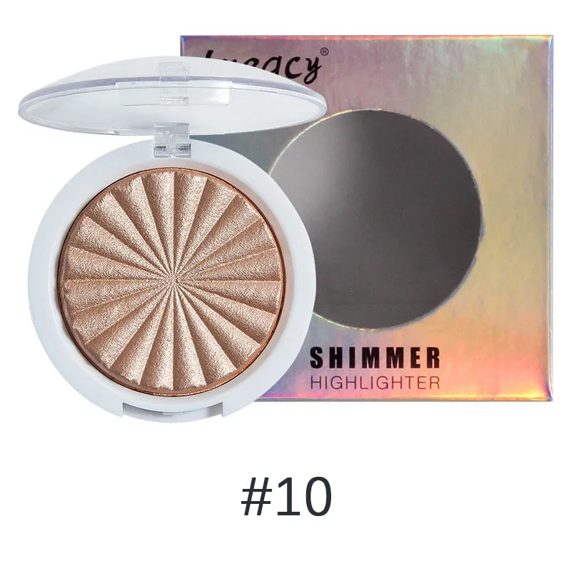 Color 10 Cellacity 12 colors face highlighter bronzer Palette Makeup Glow Face Women Contour Shimmer Powder iluminador maquillaje Powder - Color: Color 10
