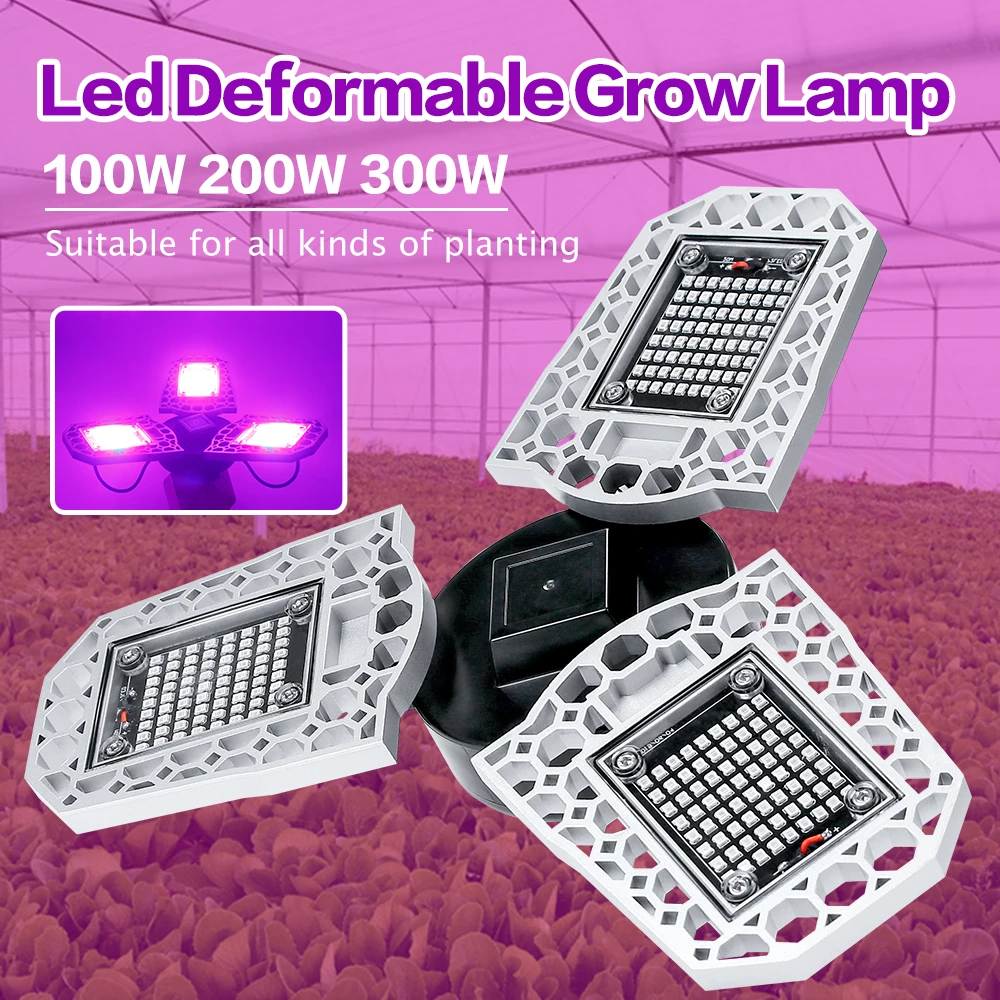 

UFO Led Grow Light LED Phyto Lamp 100W 200W 300W Lampada Full Spectrum E27 LED Plant Light 220V Greenhouse Grow Tent Box 110V