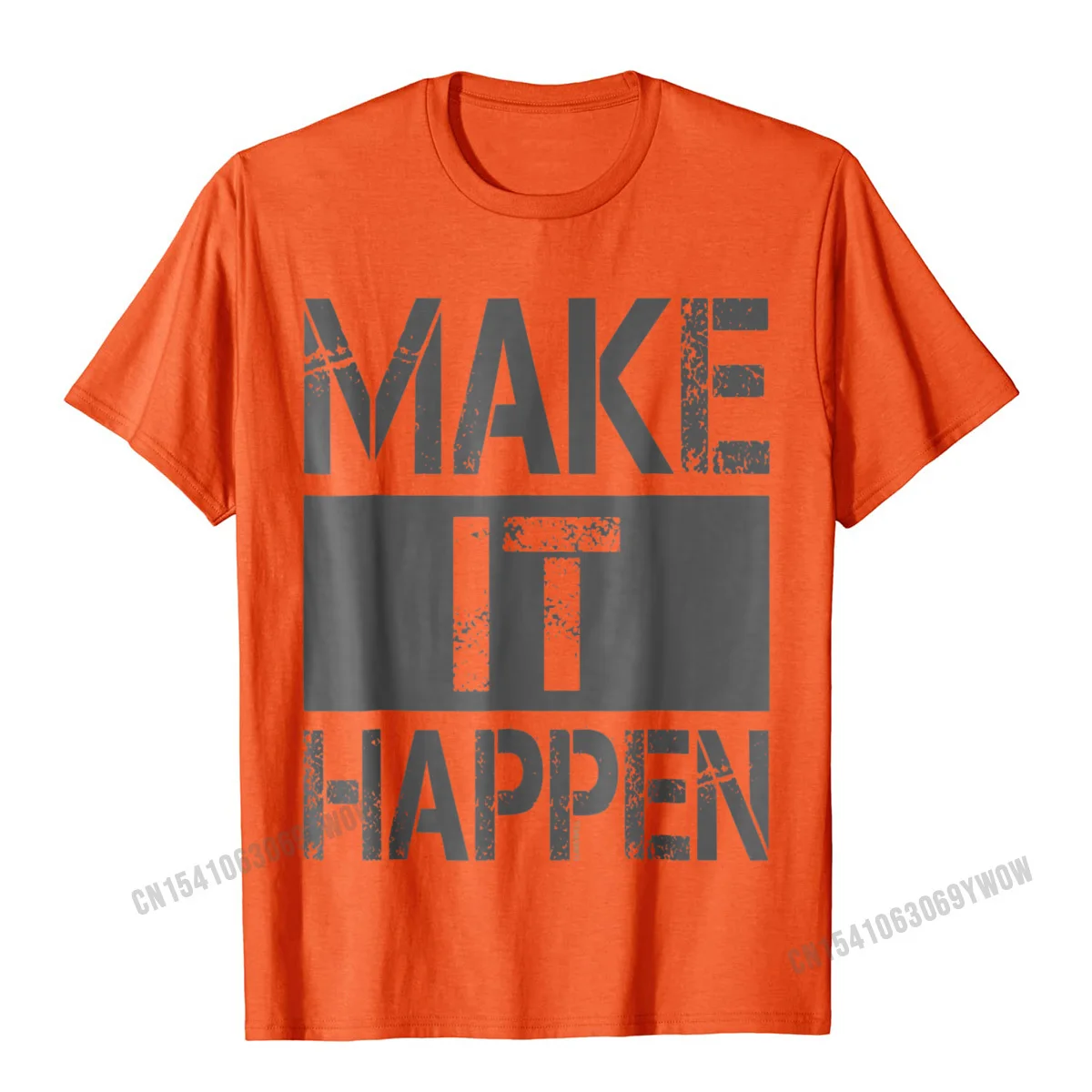  Men's T Shirt Make It Happen T-Shirt__446 Casual Tops Tees Cotton Crew Neck Short Sleeve Gift T Shirt Summer Fall Make It Happen T-Shirt__446 orange