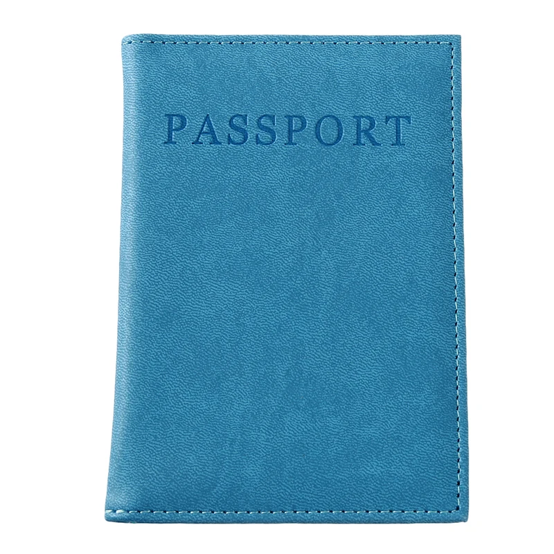 blue Высококачественные однотонные диванные подушки, мульти-Карточные отделения для паспорта, карт, кошелек, держатель для паспорта, протектор бумажник визитница Мягкая обложка для паспорта - Цвет: blue