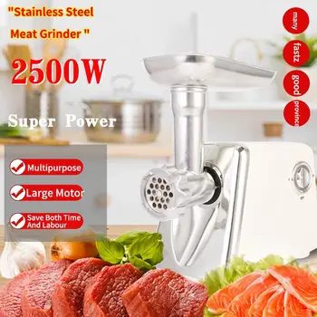 

220V 2500W Kitchen Electric Meat Grinder Mincer Sausage Stuffer Maker Filler Machine Food Processor Meat Slicer for Pie Patty