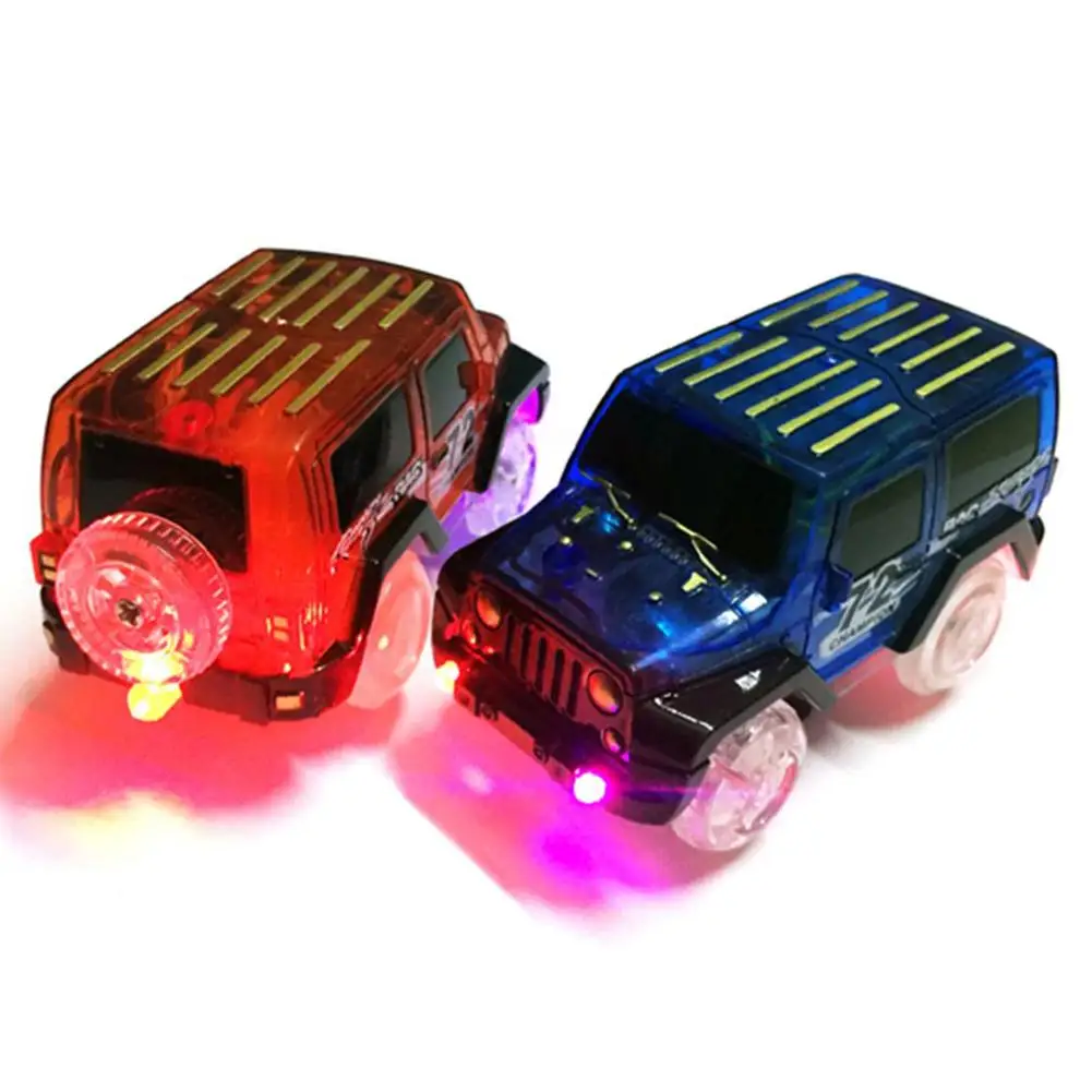 

LED Light Up Electric Car Toy Mini Race Car Truck Magic Track Kids Toy Christmas Gift Cool Flashing Light For Children