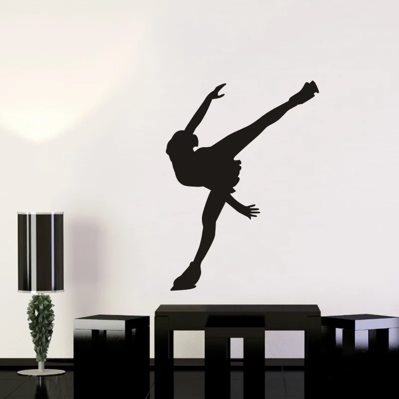 DCTAL Figure Skating Car Sticker Decal Skiing Ice Sports Posters Vinyl Wall Decals Pegatina Decor Mural Sticker