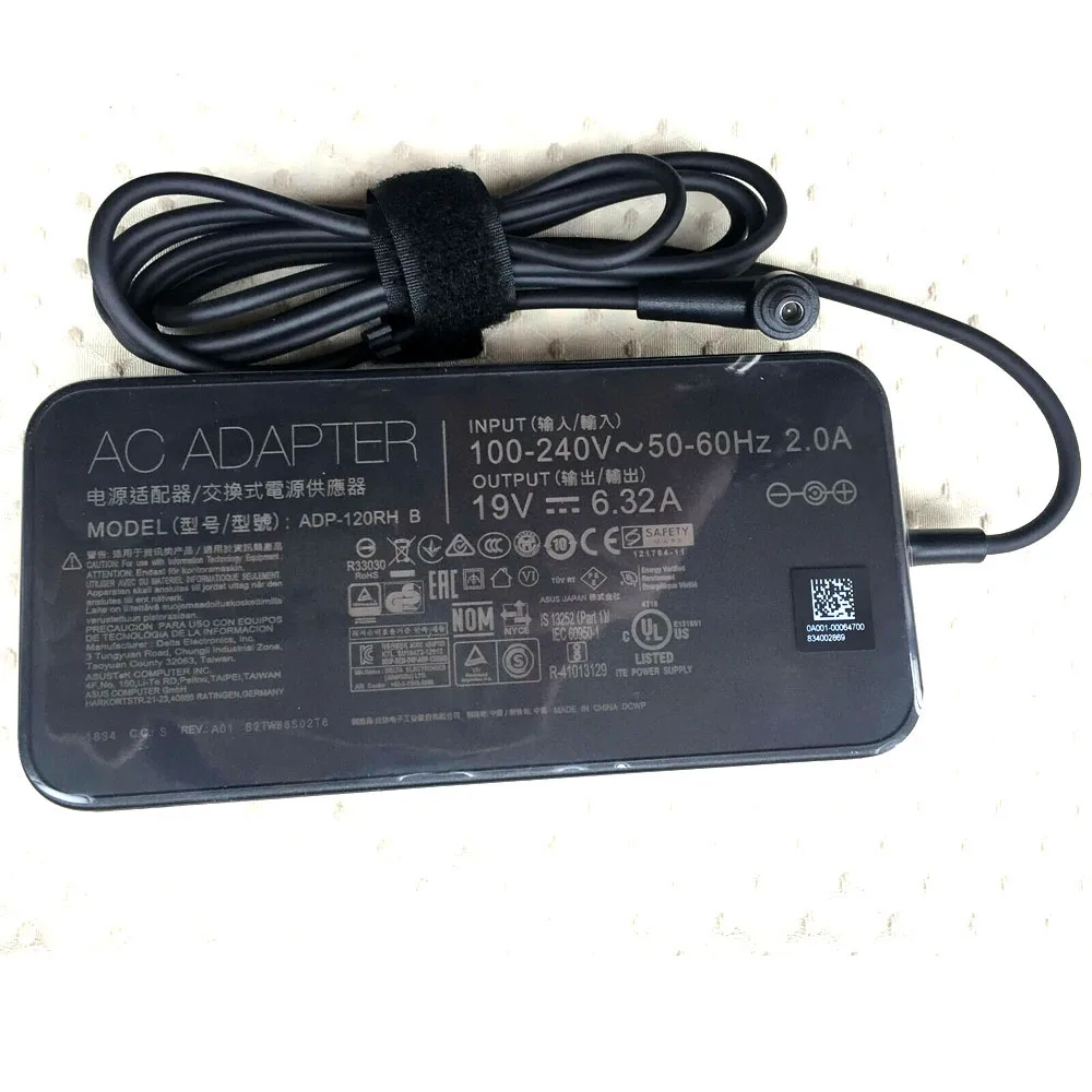 Адаптер переменного тока 120W 19V 6.32A подходит для ASUS TUF FX505GE BQ151T ADP 120RH B|Адаптеры