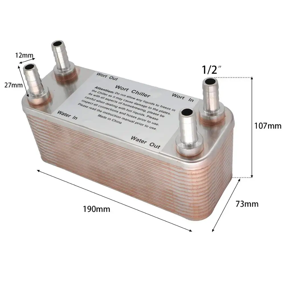 Plate heat exchanger Beer Cooler Stainless Plate Wort Chiller 30 plates