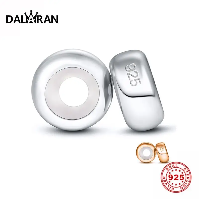  DALARAN Stopper Charms Sterling Silver Rubber Spacer Charms  Stoppers Bead for Bracelets Necklaces 2PCS: Clothing, Shoes & Jewelry