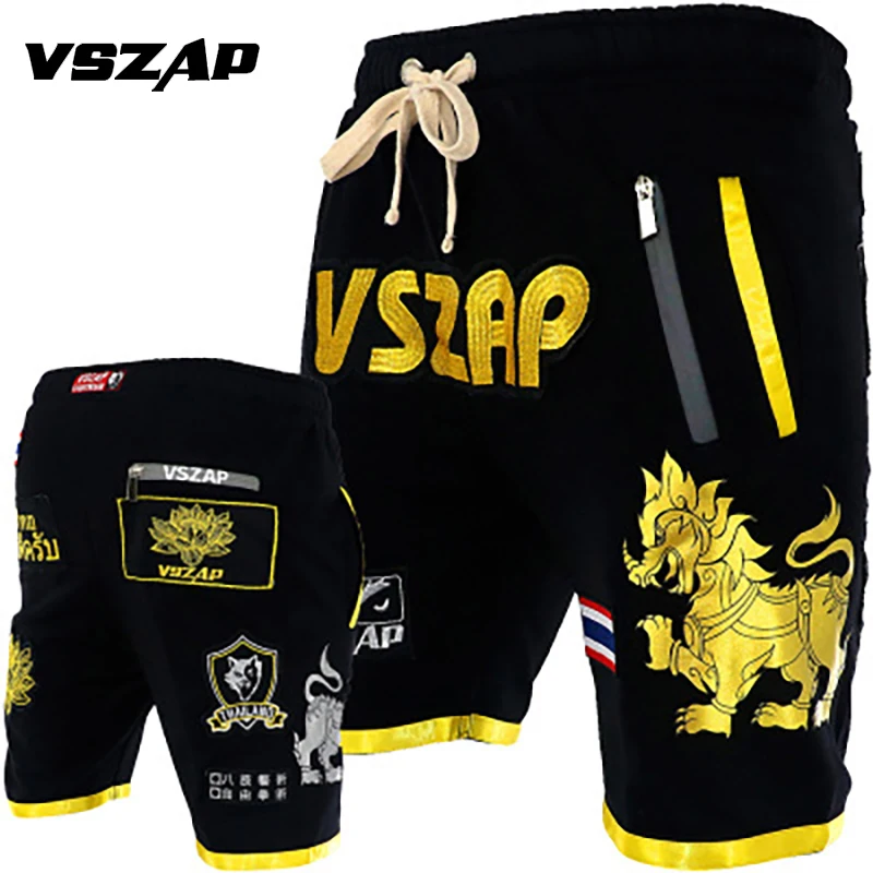 VSZAP fighting shorts MMA Golden and Silver Kylink martial arts martial arts fight kick boxing for men's stretch sports Trunk