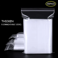 100pcs Zip Lock Plastic Storage Bag Transparent Self Sealing Small Grip Polythen Thick Ziplock Jewelry Resealable Custom Printed 1