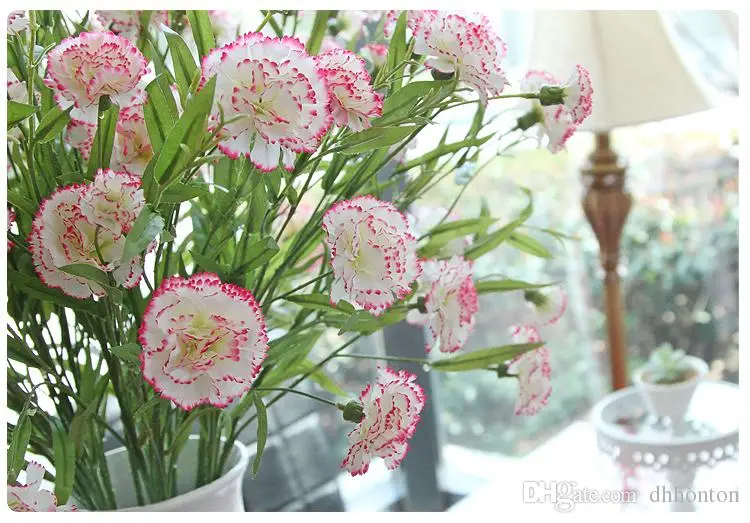 Artificial carnations artificial silk flower carnation mother's gift home deco Happy mother's day realcarnation nylon flower