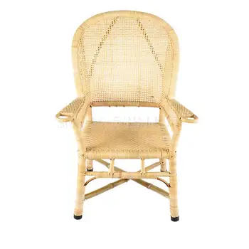 

Wicker Chair Dining Chair Circle Chair Retro Old High Chair Computer Chair Leisure Special Outdoor Balcony Adult Bamboo Chair