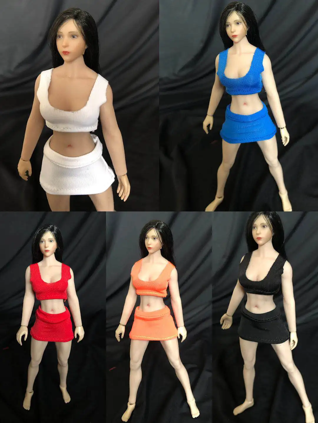 

1/12 Scale Female Action Figure Clothes Vest Shorts Set