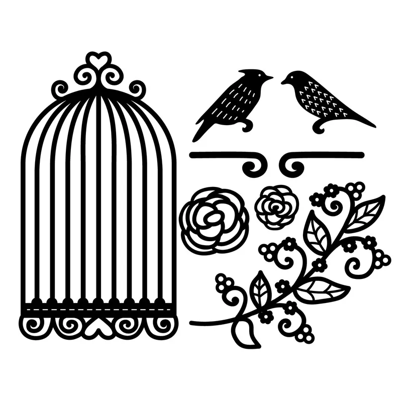 

Naifumodo Cage Flower Bird Dies Metal Cutting Dies for Card Making Scrapbooking Dies Embossing Cuts Craft New 2019 for Dies