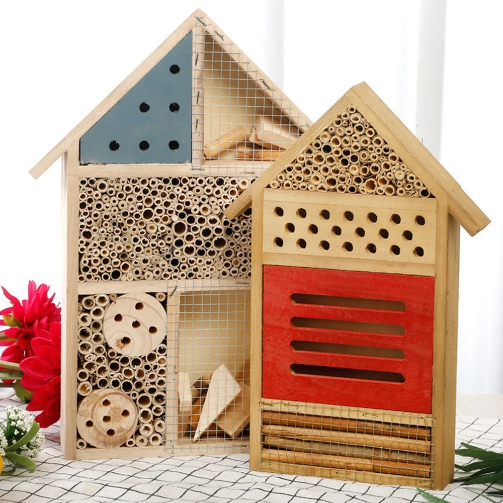 

Wooden Beehive Insect Nesting Bee House Beehive Insect Nest Temporary Shelter Beehive Garden Lawn Decoration Tools Supplies