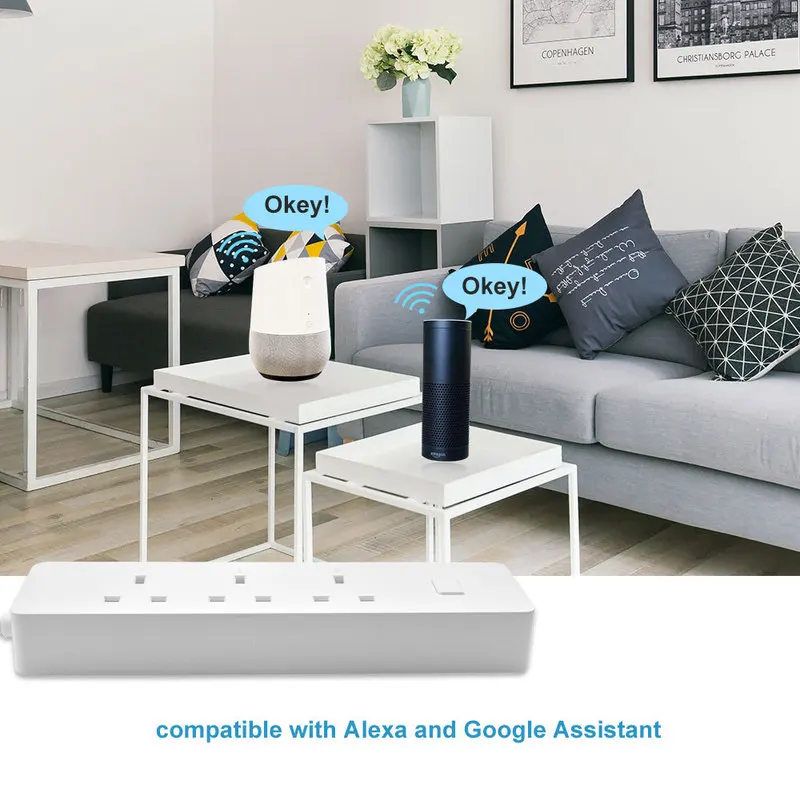 WiFi Smart power Strip 3AC EU/Британский магазин 2USB зарядное устройство удлинитель приложение дистанционное управление синхронизация голоса для Alexa Google Home