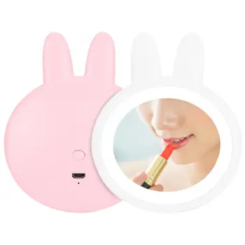 

Portable LED Makeup Mirror USB Charging Cute Fill Light Mirror Cosmetic Tool For Beauty Makeup Eyelash Brush Illuminated Mirror