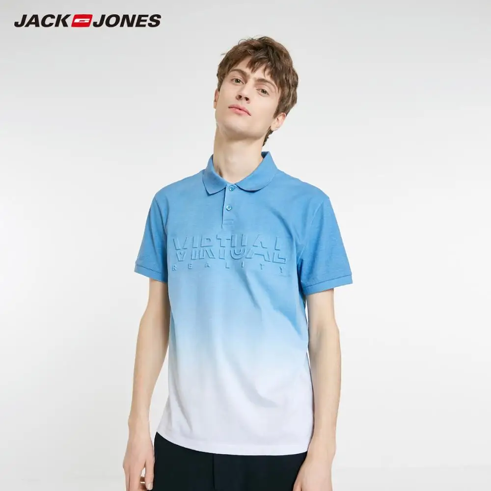 Мужская рубашка-поло JackJones градиентная рубашка с 3d-буквами и отложным воротником