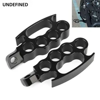 

Motorcycle Flying Knuckle Foot Pegs Control Footpegs CNC Footrests Pedal For Harley XL Softail Road King Dyna Fat Bob FXDF Black