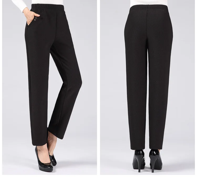 Middle-aged WOMEN'S Apparels plus Velvet Mom Pants Elderly People Trousers Middle-aged WOMEN'S Pants Elderly People WOMEN'S Dres