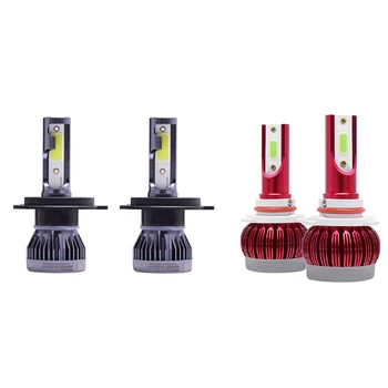 

4 Pcs Mini LED Headlight Bulbs Conversion Kit-Plug and Play-H4 9003 HB2 & 9005