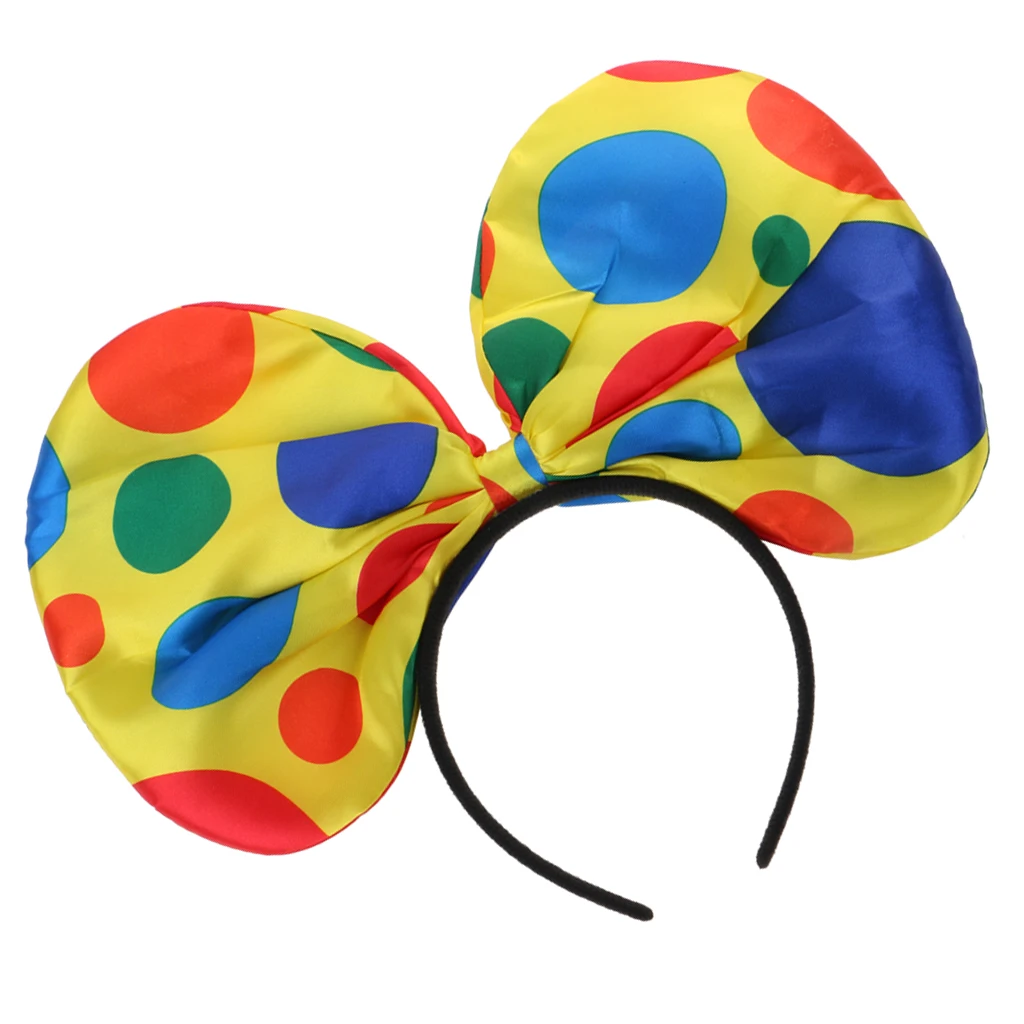 Funky Jumbo Polka Dots Tie & Bow Headband Clown Jester Joker Costume Accessories
