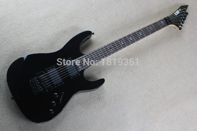 Одежда высшего качества один 1 предмет шеи через тело KH202 черная электрическая гитара с 9V Батарея активный звукосниматель-149-30