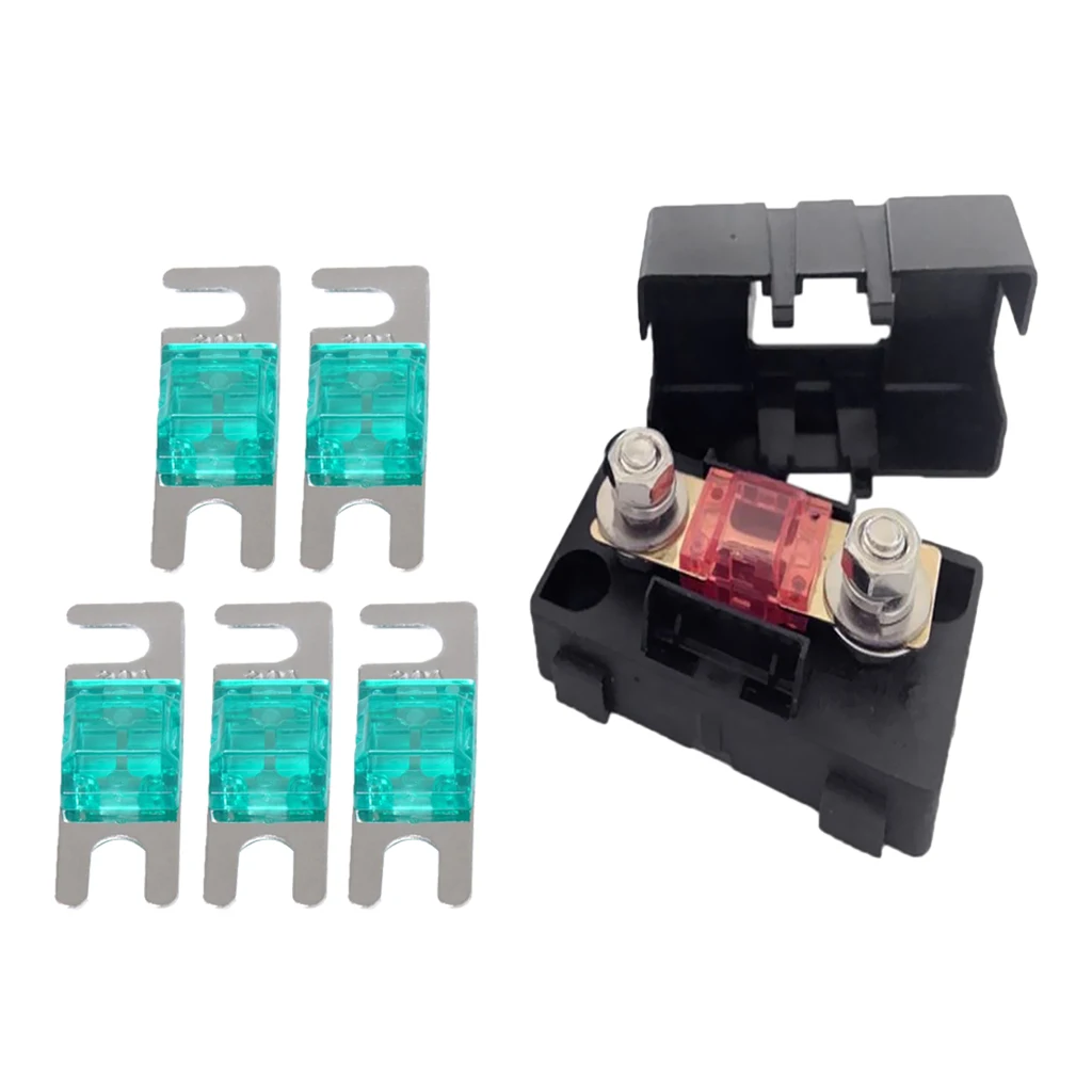 30A Automotive Car Mini ANS Fuse Holder Fusebox Block & 5pcs ANL Fuses