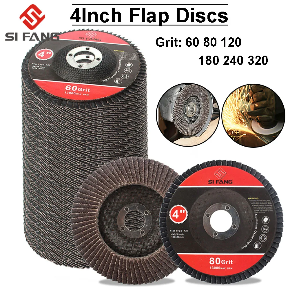 100mm 4" Sanding Flap Disc Grinding Wheel Discs for Angle Grinder 60 Grit 10Pcs 