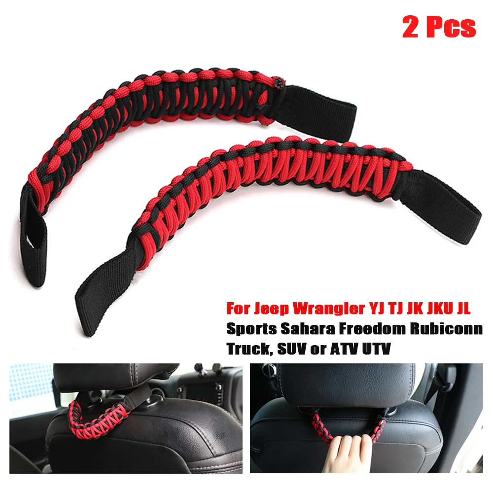 

For Jeep Wrangler Car Headrest Grab Rear Seat Back Handle Auto Interior Armrest YJ TJ JK JKU JL Sports Sahara Freedom Rubicon