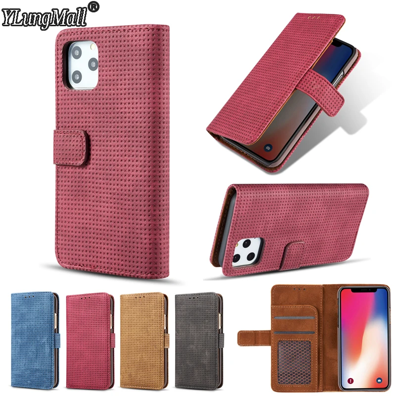 

Mesh PU Leather Case For New iPhone 11 Pro Max 2019 iPhone 11 Xs Max XR 7 8 6 6s Plus Cases Flip Wallet Card Slot Holder Cover
