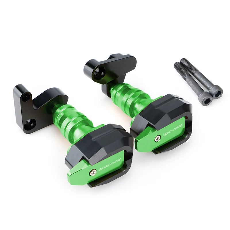Мото части рамы ползунки ZX 10R для Kawasaki ZX10R 2008 2009 2010 Краш колодки протектор аксессуары для мотоциклов ZX-10R 08 09 10 - Цвет: Green
