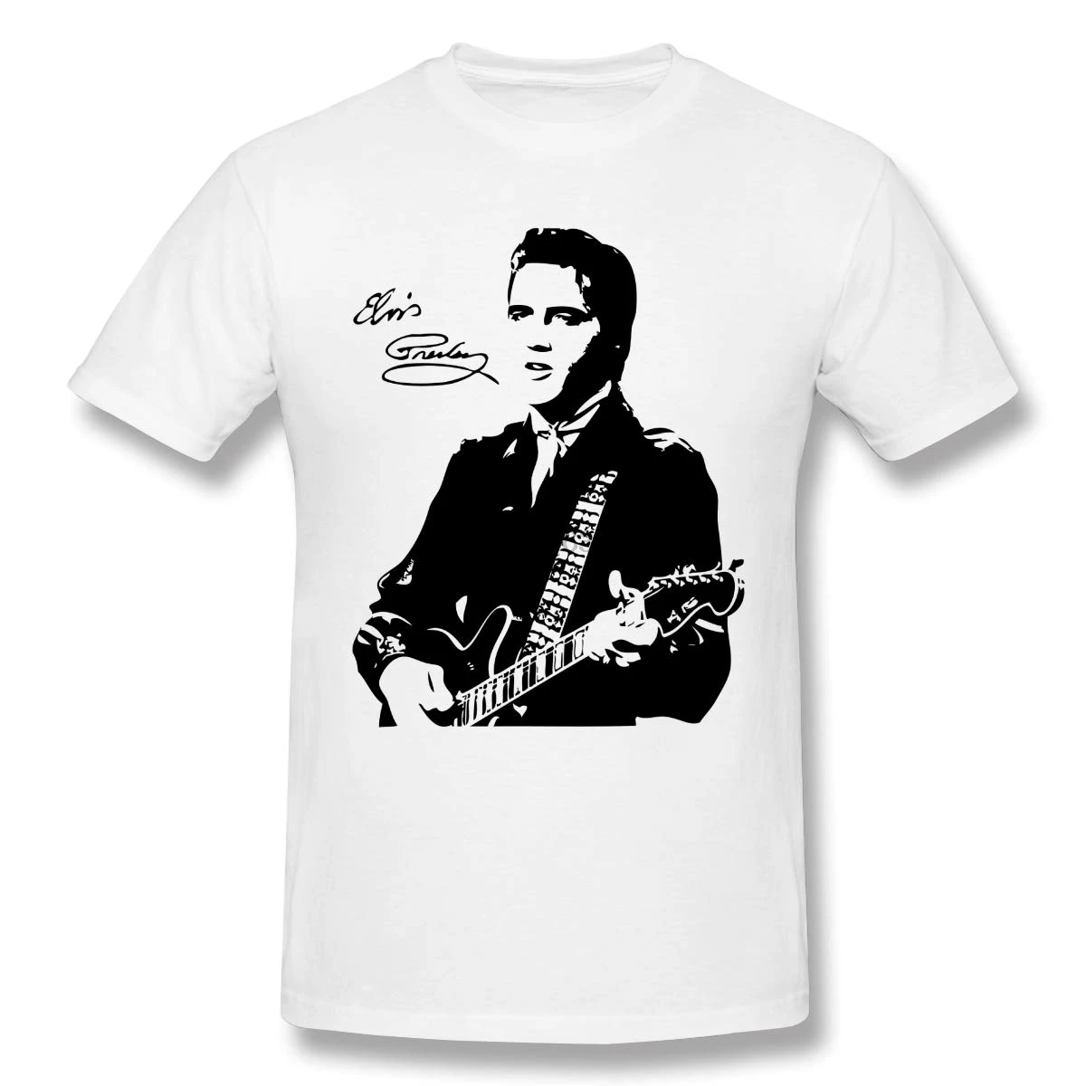 hombres Elvis Presley clásico T Camisas blanco con manga corta| | - AliExpress