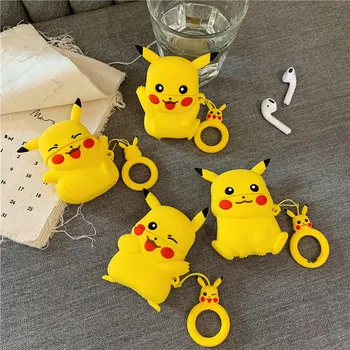 

Bluetooth Earphone Stereoscopic 3D Case for Airpods Cute Silicone Protective Cover for Airpods 2 Accessories with Ring Strap