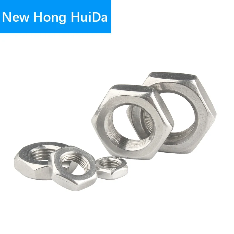 DIN439 GB6172 Hexagon Thin Nut 304 Stainless Steel Hex Nut Metric Thread M6 M8 M10 M12 M14 M16 M18 M20 M22 M24
