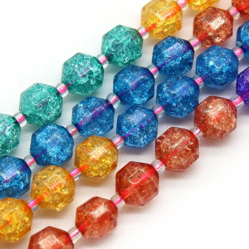 

Граненые биконусные камни в ассортименте, треснувшие хрустальные бусины для изготовления ювелирных изделий, нитка «сделай сам», аксессуары для браслетов, ожерелий, сережек, 15 дюймов